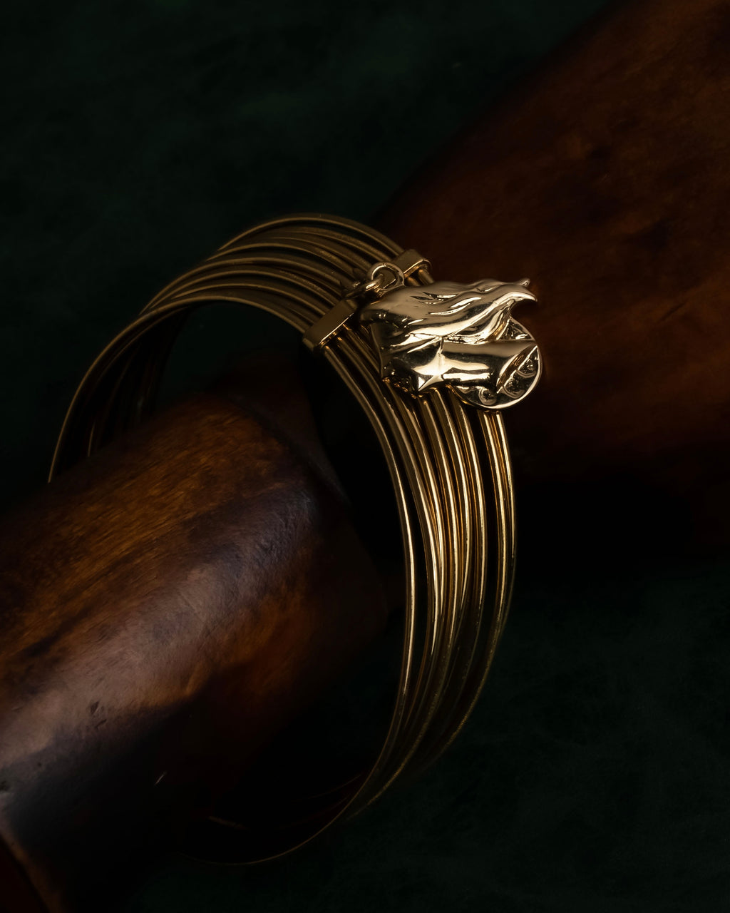 "Dolce & Gabbana" Ultra-thin wire layered gold metal bangle