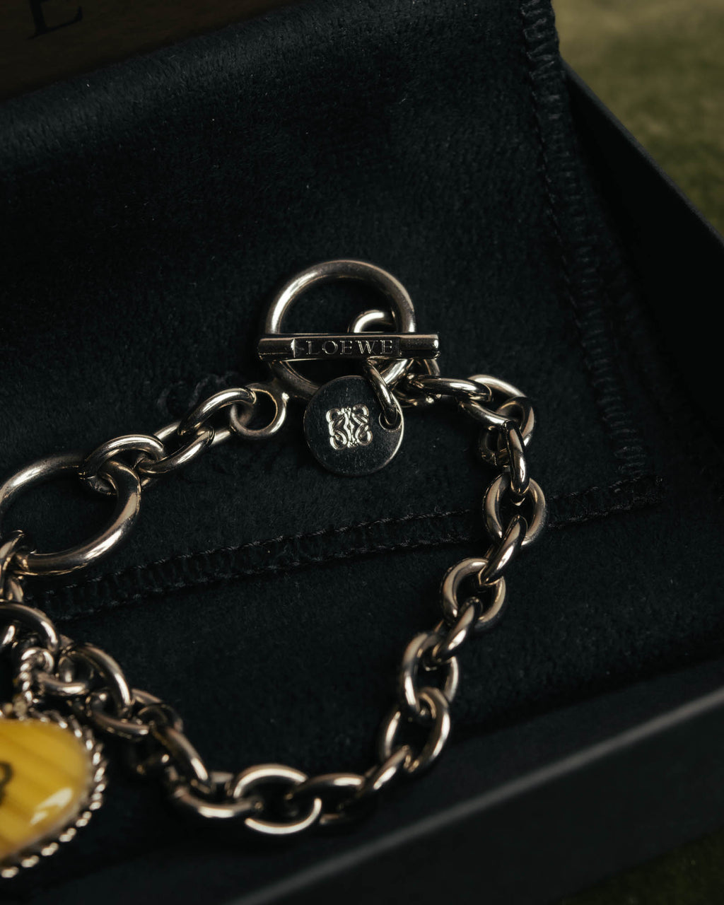 “LOEWE“ 16AW Yellow heart charm chain bracelet