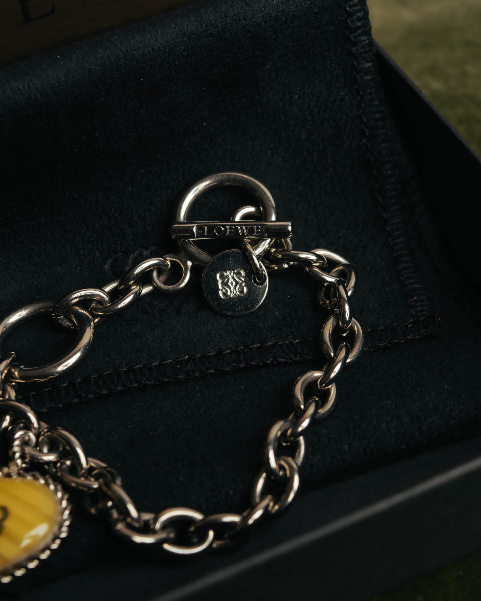 “LOEWE“ 16AW Yellow heart charm chain bracelet