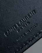 "Saint Laurent" Crocodile embossed leather bi-fold money clip