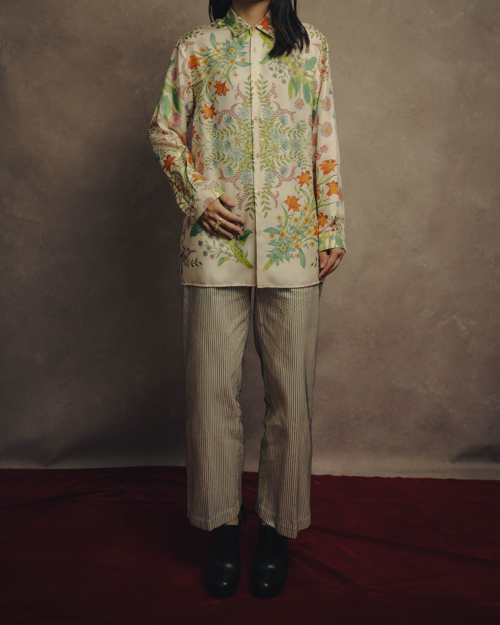 -SPECIAL- “GUCCI” 2015-2022 Botanical printed silk shirt