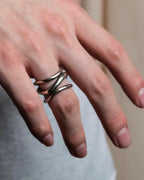 "agete" Three curves organic design silver925 ring