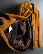 "LOEWE" Out pocket detail oversized suede jacket