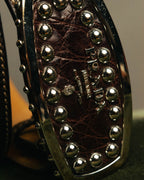 “PRADA” 90’s-00’s Studded logo leather belt