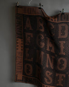 "FENDI" Logo engraved lace motif scarf