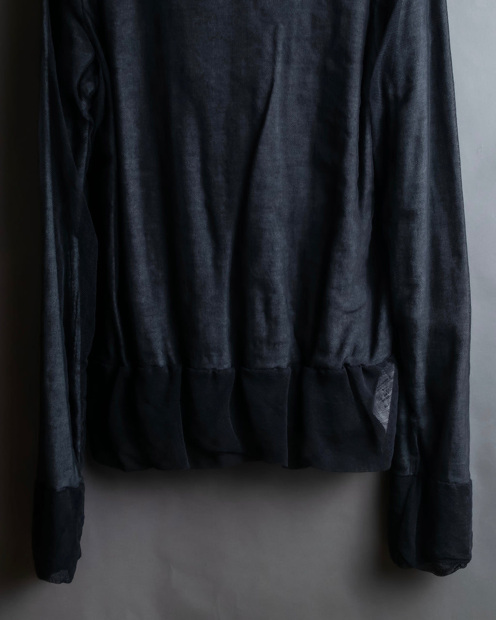 "DOLCE & GABBANA" Sheer layered V-neck grey knit