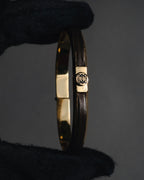 "LOEWE" 00’s-10’s leather inlay anagram clasp bangle