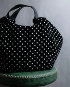 "tricot COMME des GARCONS" Polka dot velour large handbag