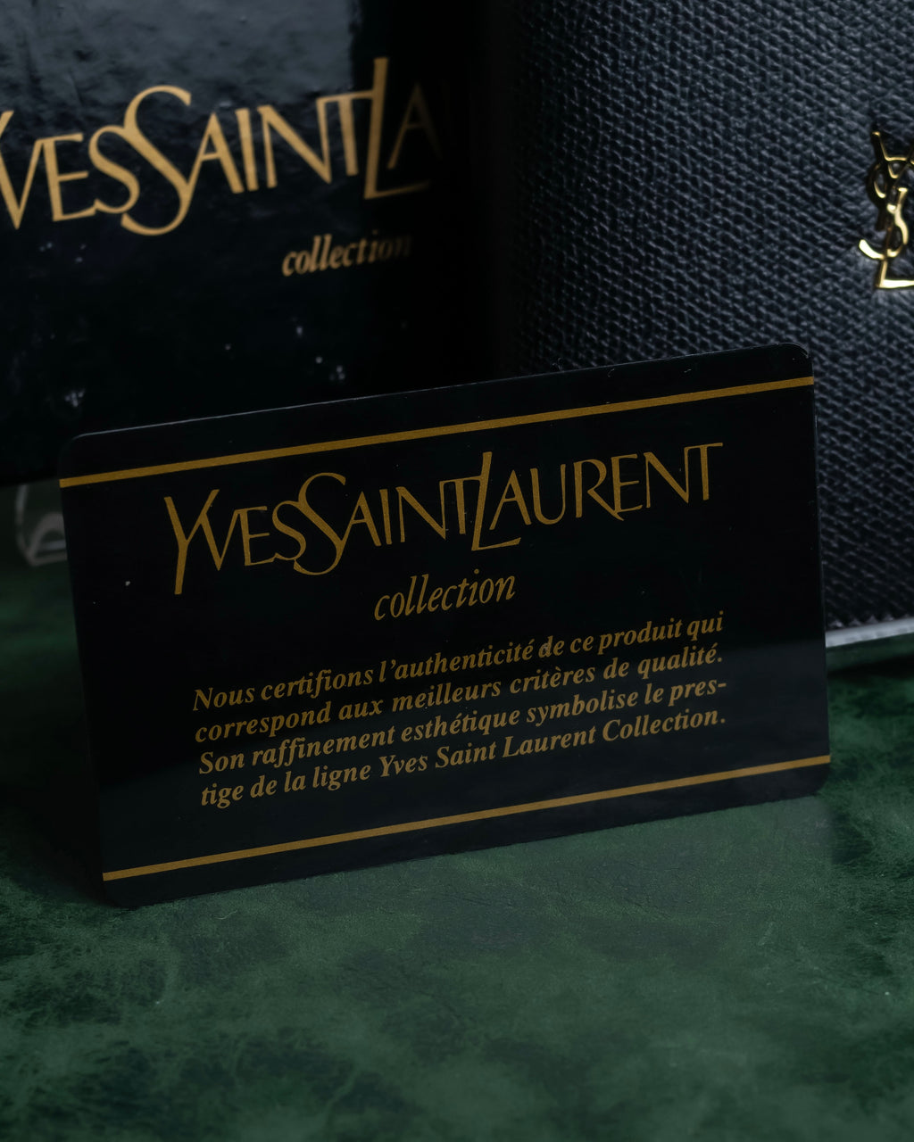 "YVES SAINT LAURENT" Cassandra logo engraved leather bi-fold wallet