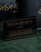 "YVES SAINT LAURENT" Cassandra logo engraved leather bi-fold wallet