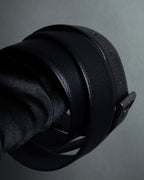 "PRADA" Black x blue reversible design belt