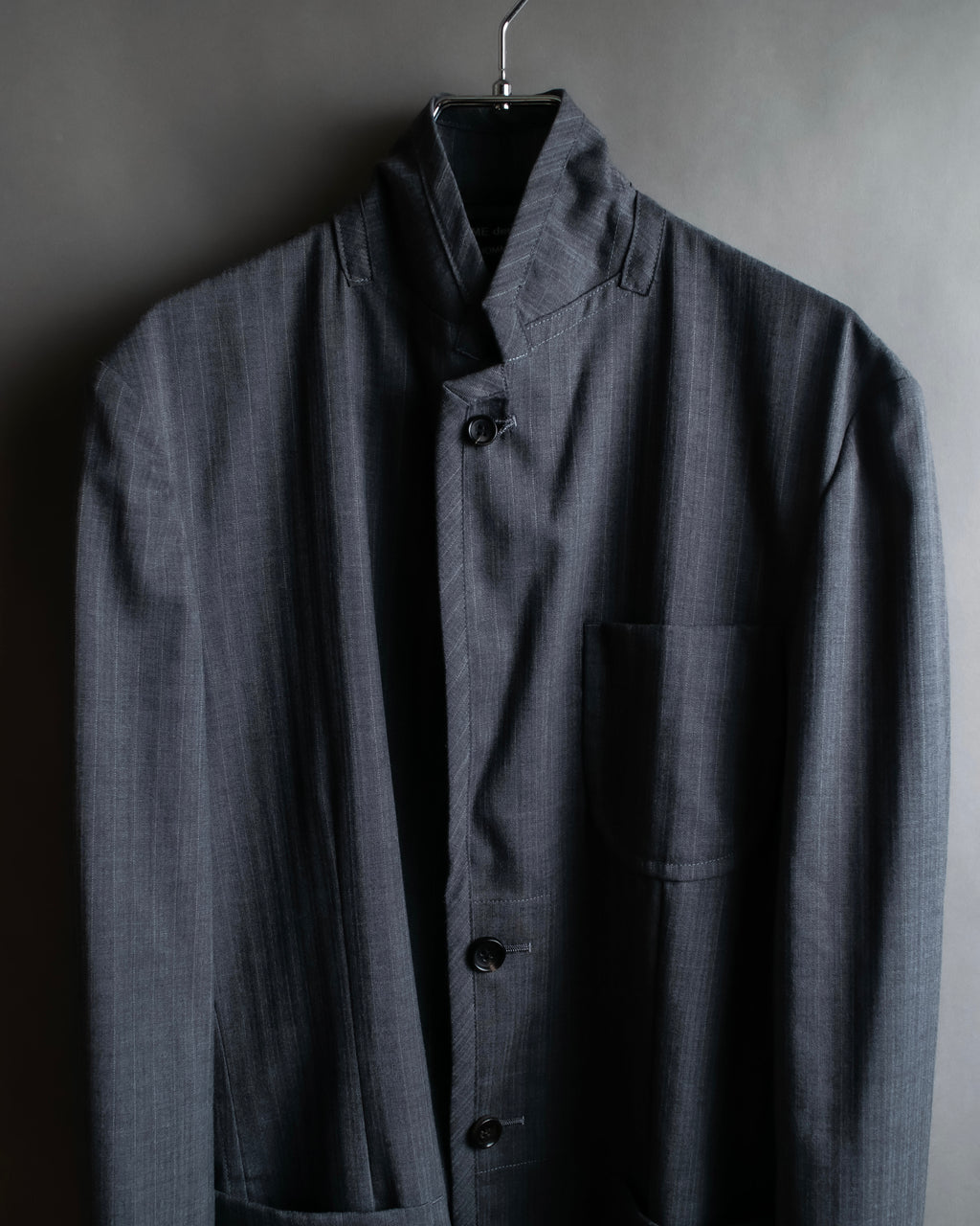 "COMME des GARCONS HOMME PLUS" 14SS modified lapel design striped jacket