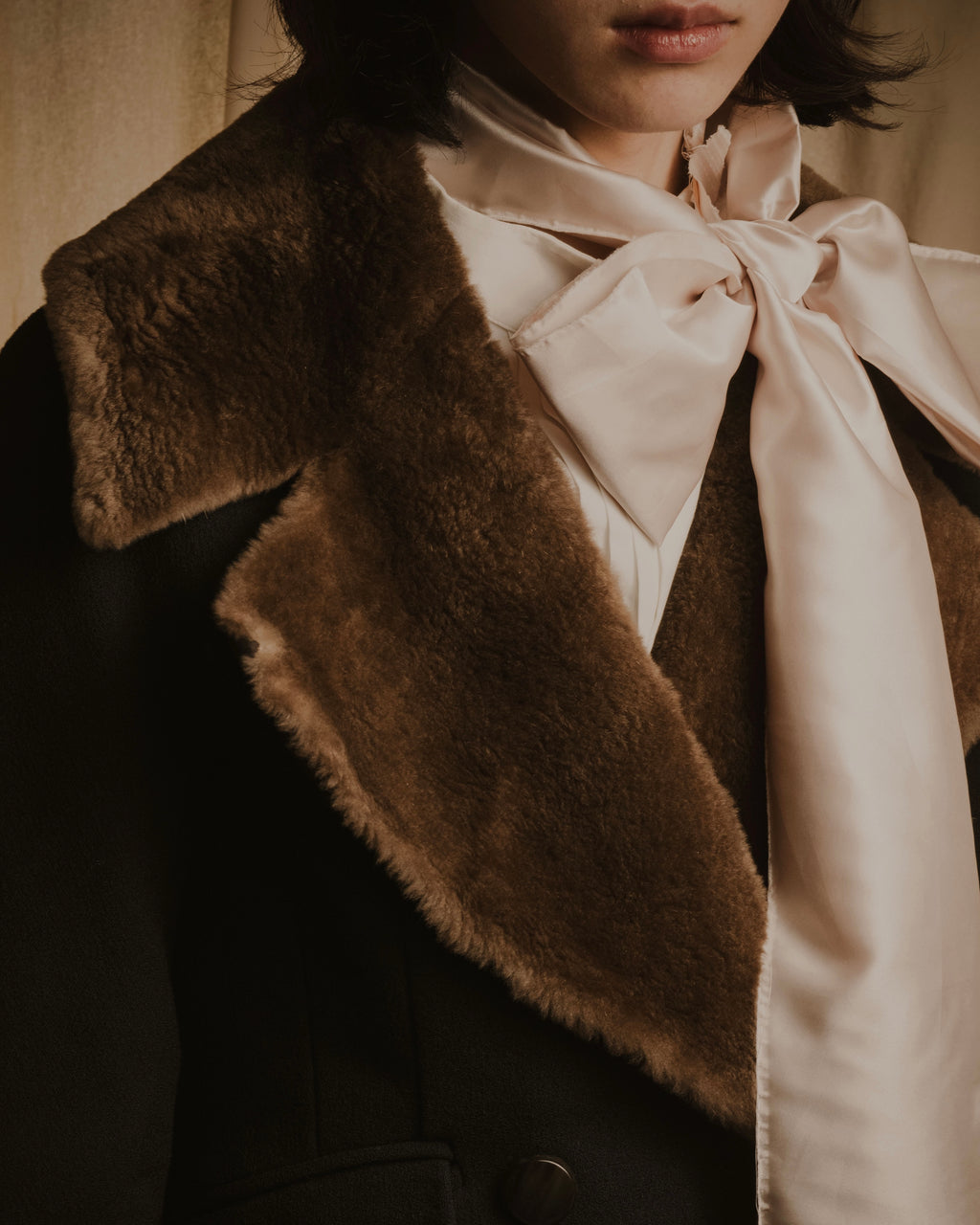 -SPECIAL- "Max Mara"
90’s Detachable fur collar virgin wool long coat