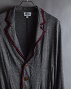 "Vivienne Westwood MAN" Bordeaux piping design draped tailored jacket
