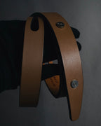 "LOEWE" 90’s-00’s double loop slit stud-fastening leather belt