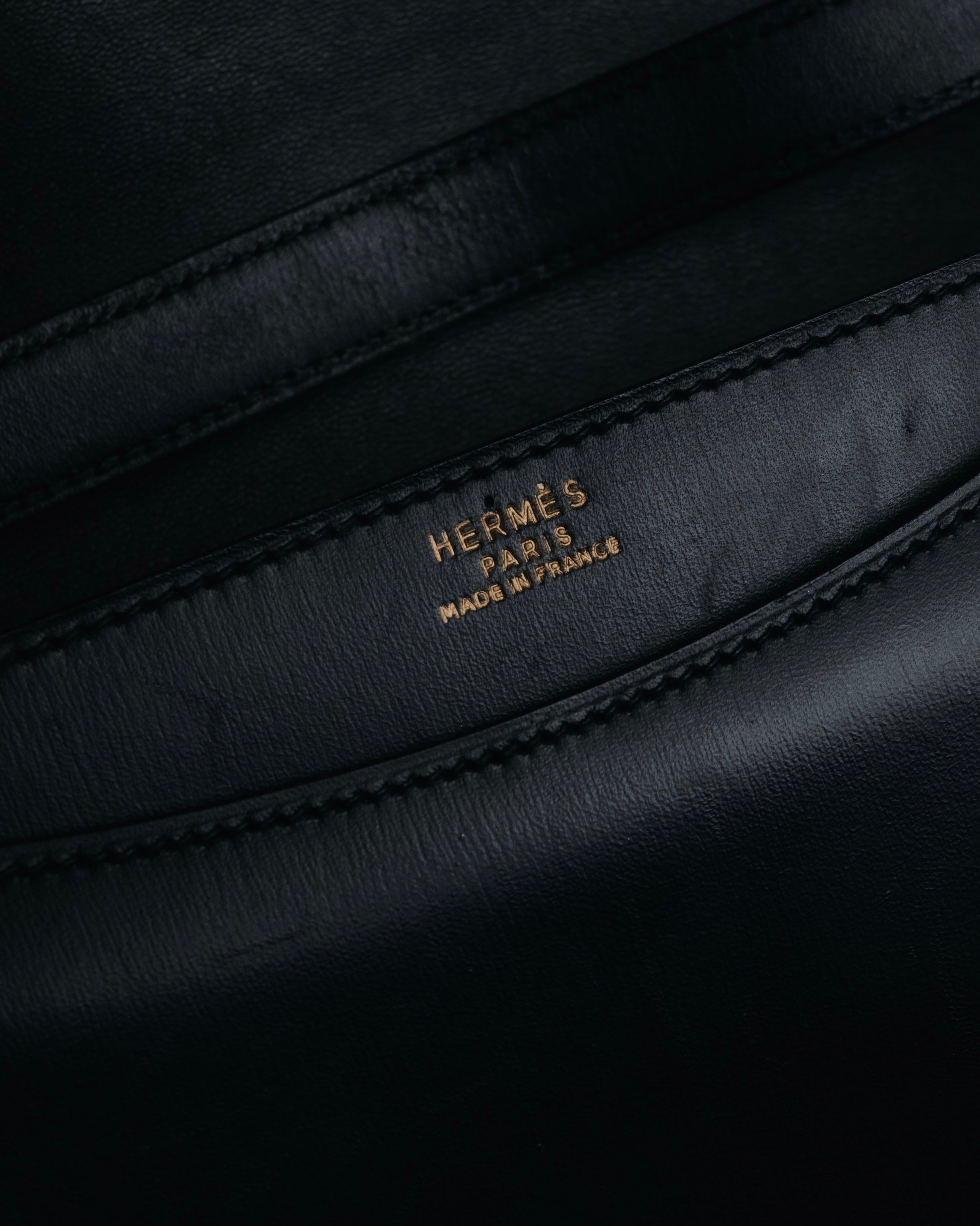 –SPECIAL– "HERMES" 90’s Box calf ring-lock accordion shoulder bag