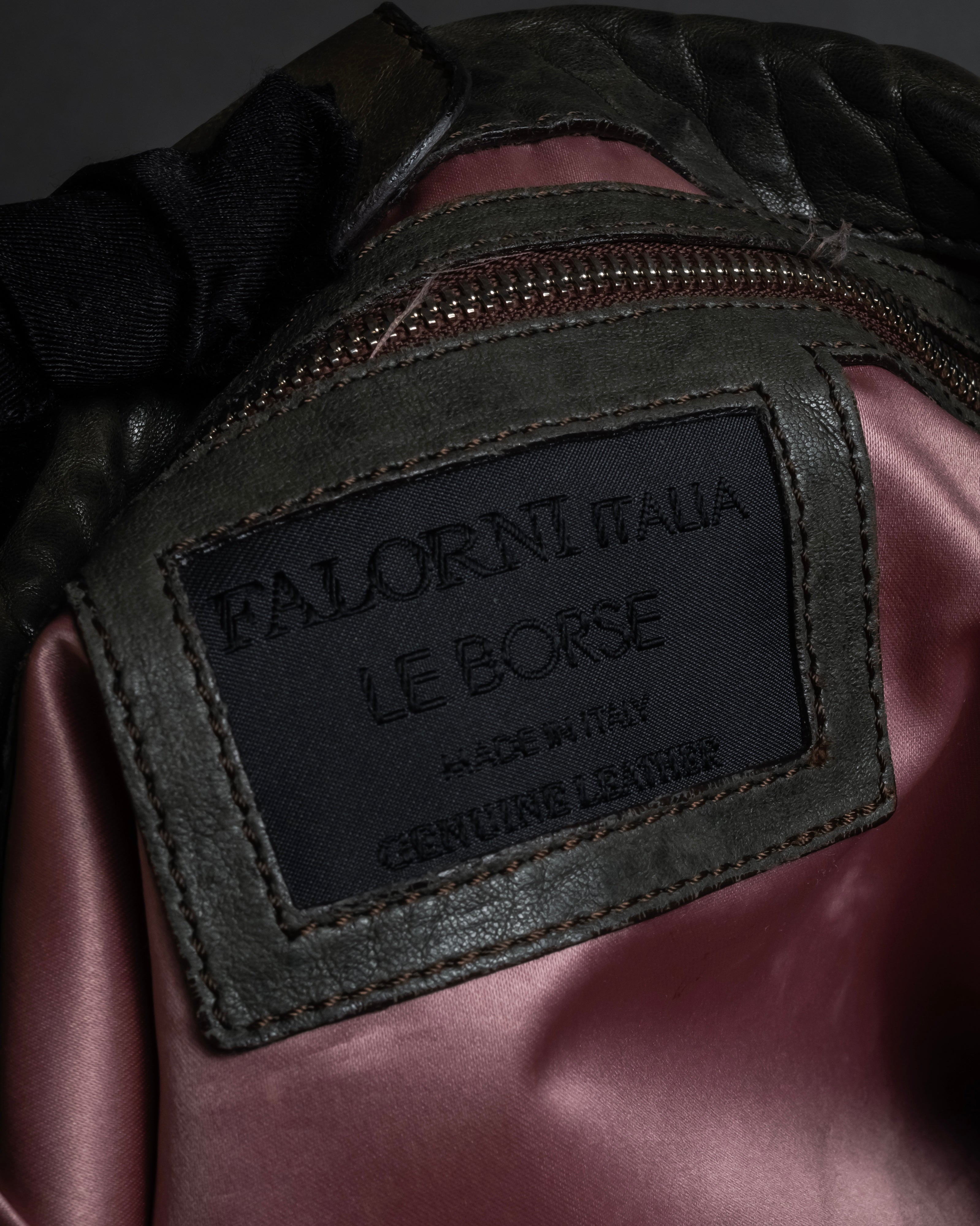 "FALORNI" Braided leather dome boston bag