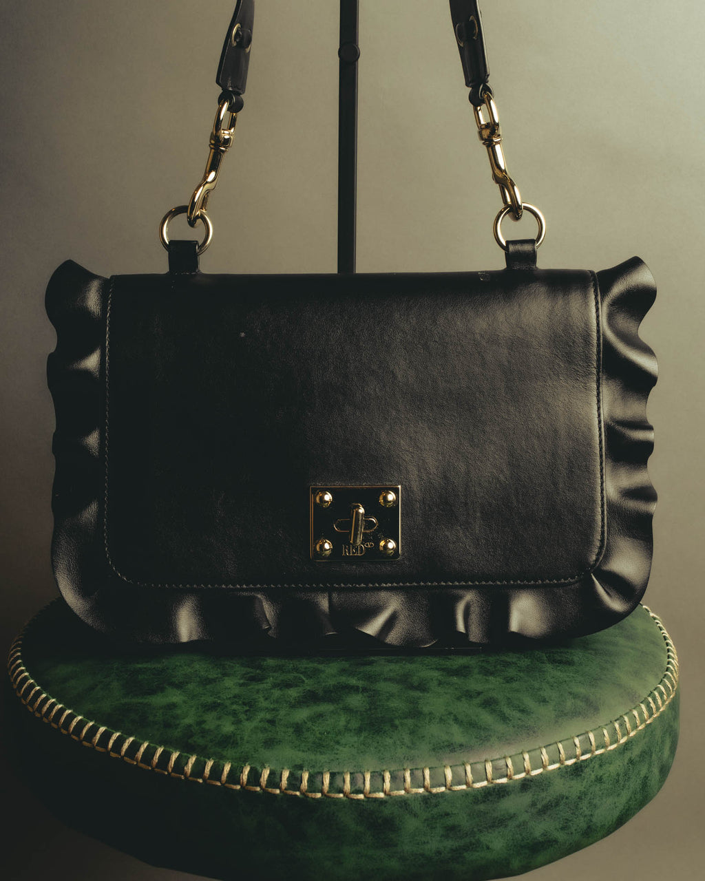 "RED VALENTINO" 2010's Ruffled leather shoulder bag