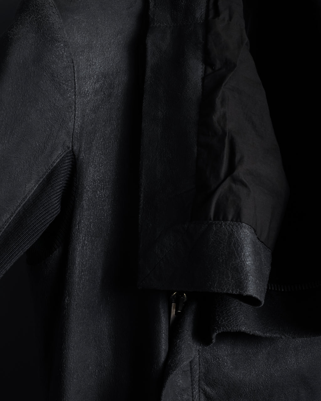 -SPECIAL- "Rick Owens" 13AW Ribbed leather zip-up jacket