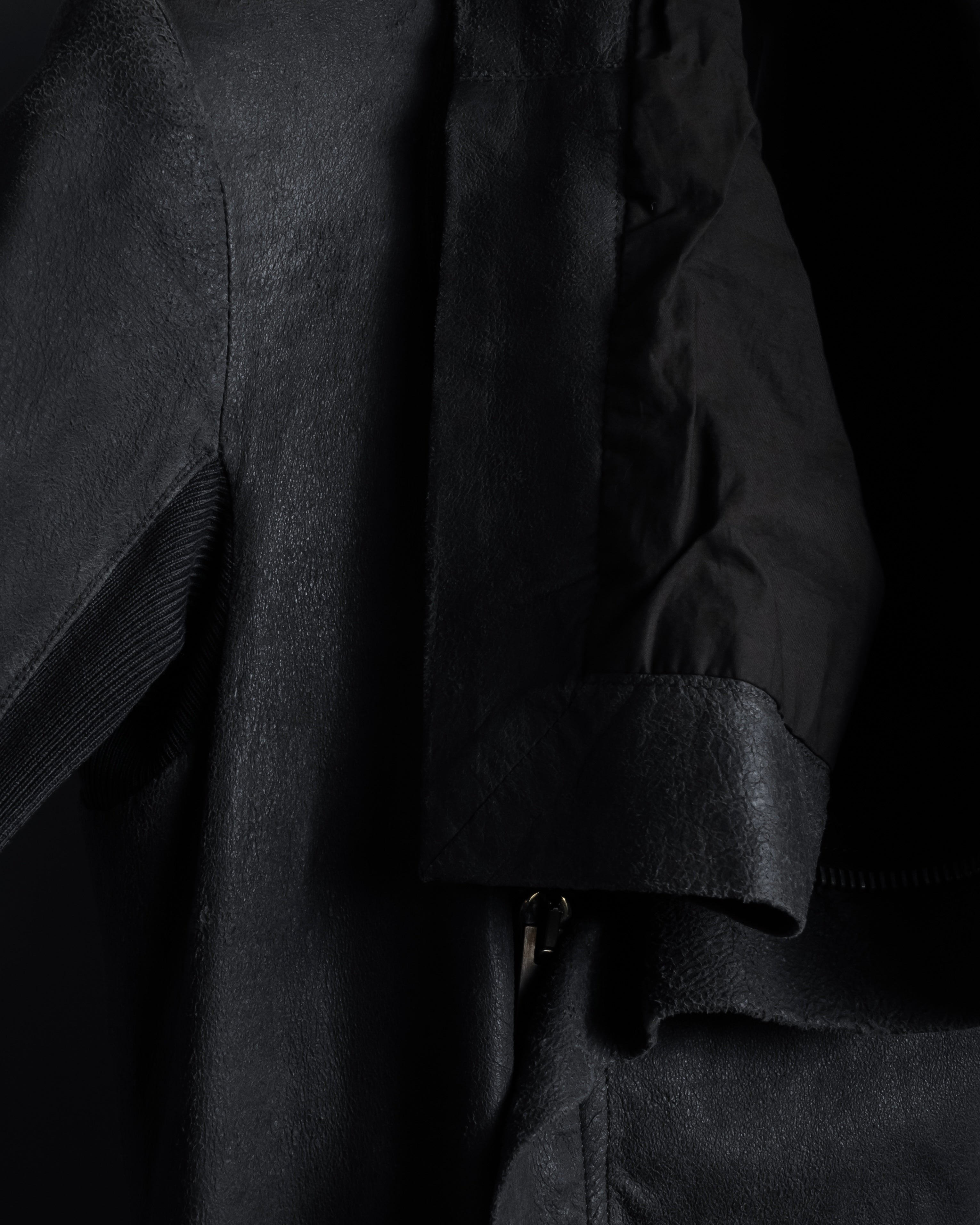-SPECIAL- "Rick Owens" 13AW Ribbed leather zip-up jacket