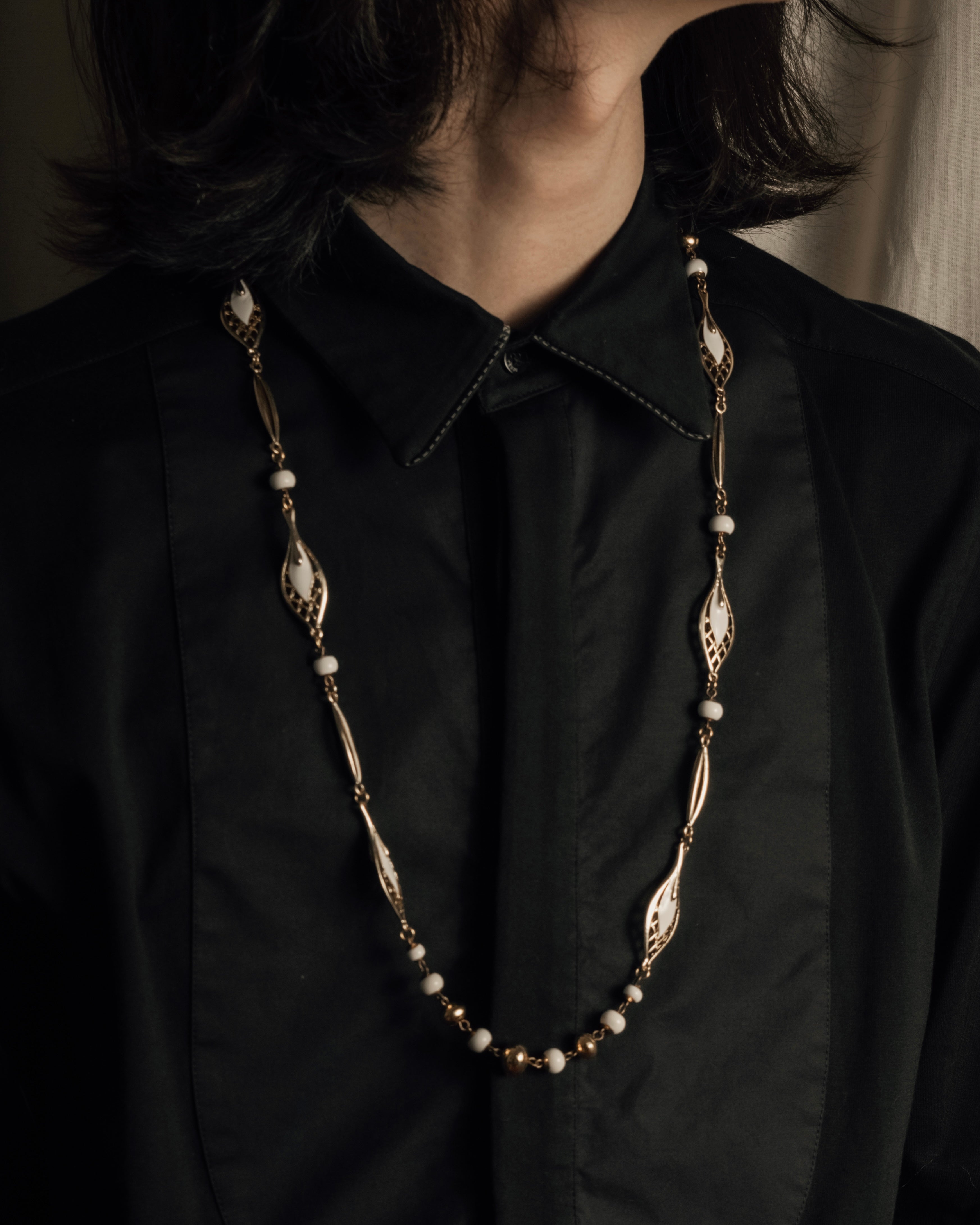 "BALENCIAGA" Leaf motif bijou santoire necklace