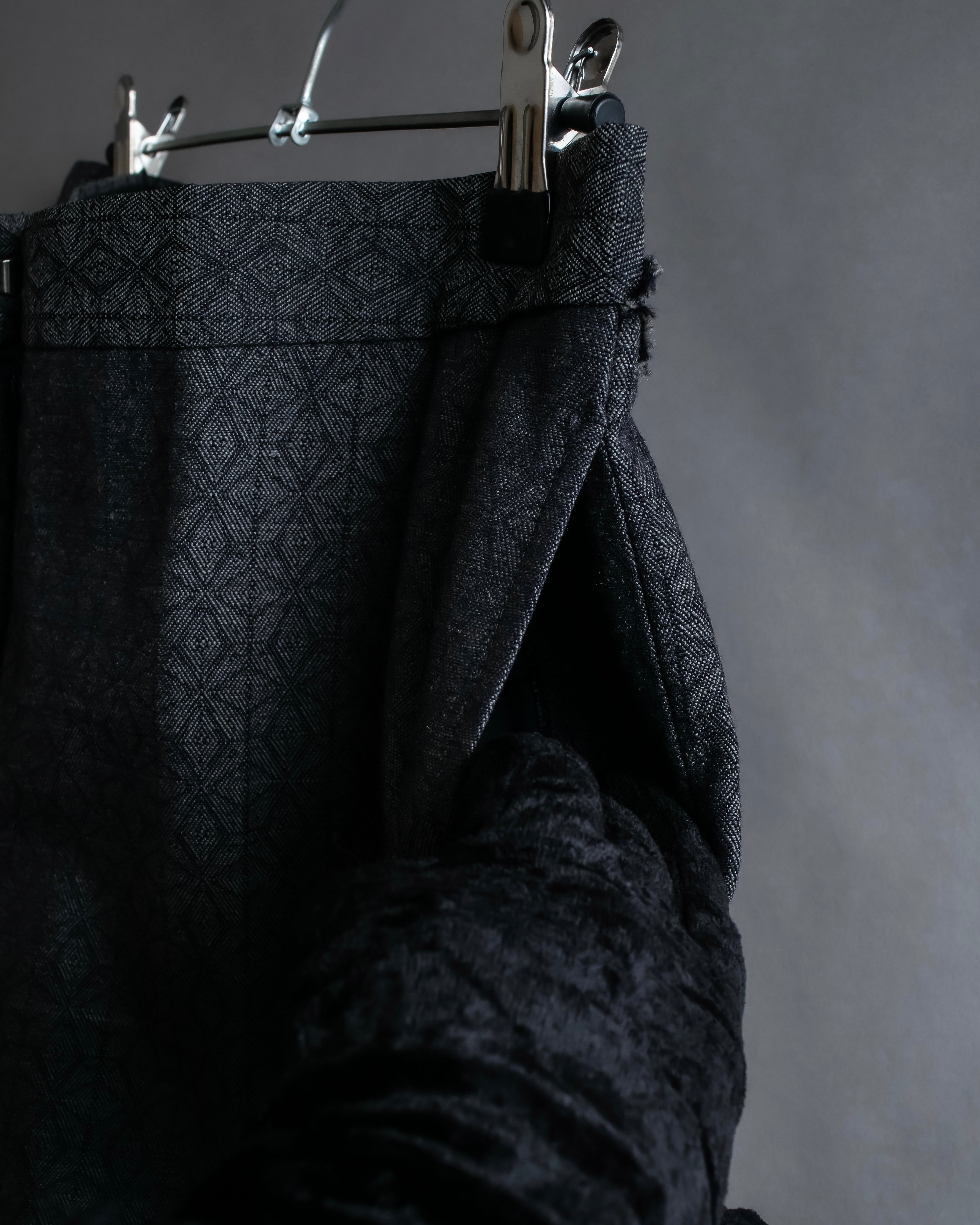 "Maison Martin Margiela" Geometric pattern high waist slim slacks