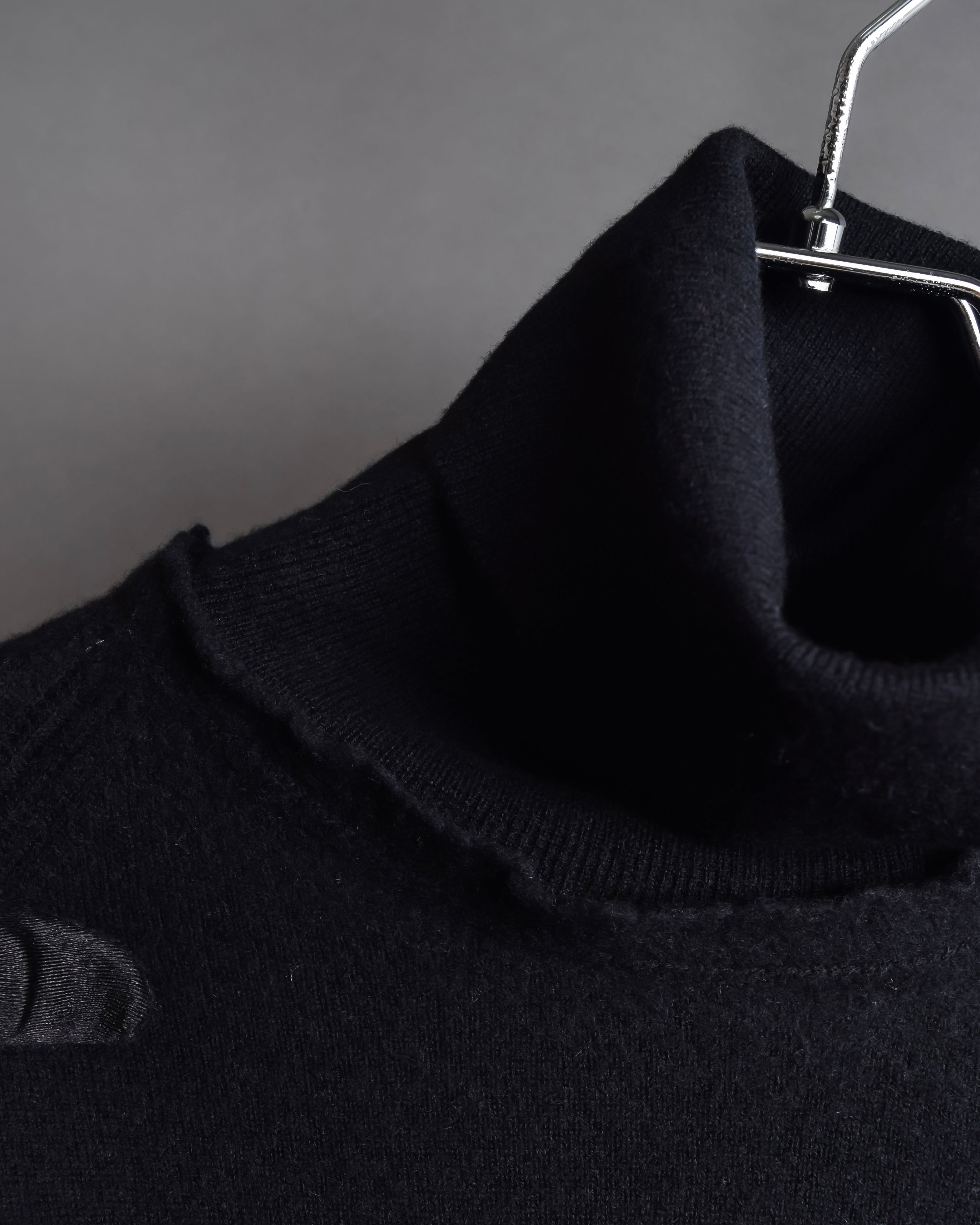 "DIOR" Edith Slimane period double high neck processing knit