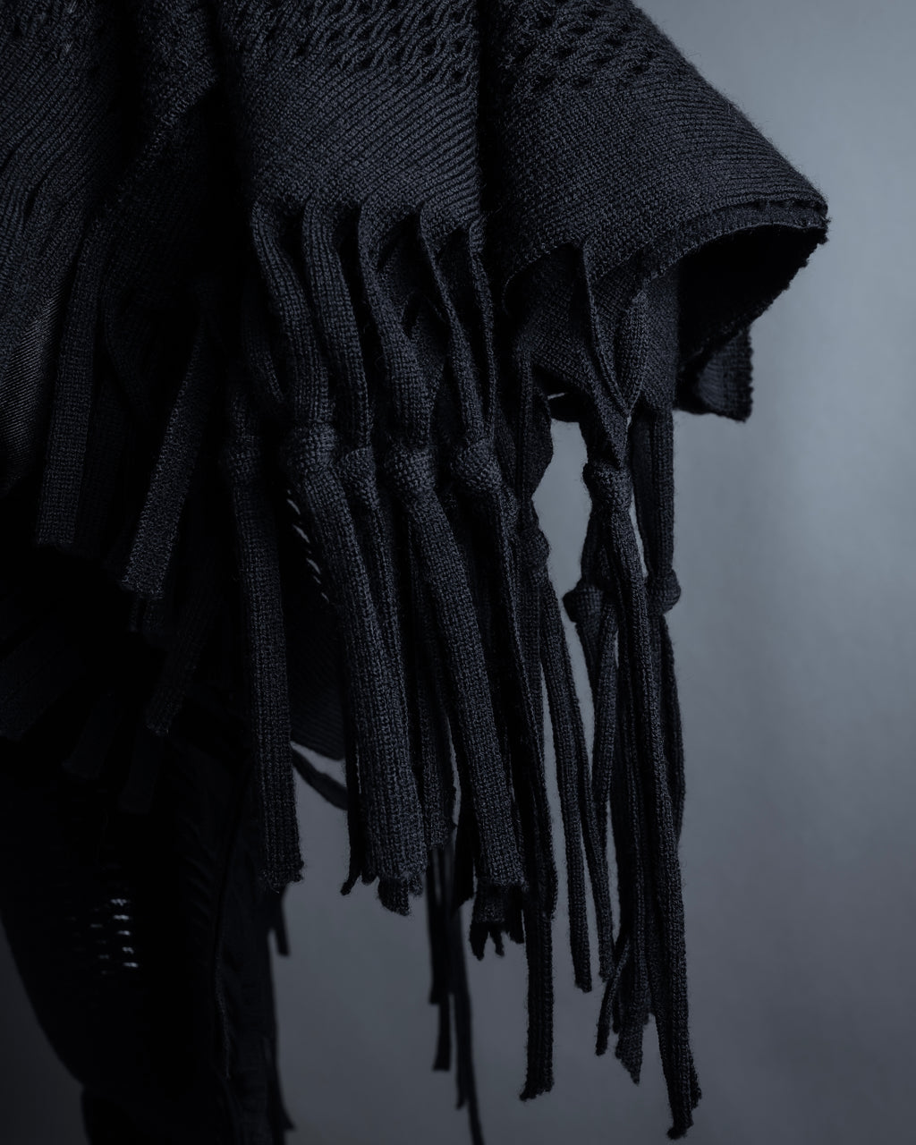 "ISSEY MIYAKE" 01AWRough knit fringe design cardigan