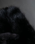 "MARNI" Faux fur collar＆mixed material docking accessory