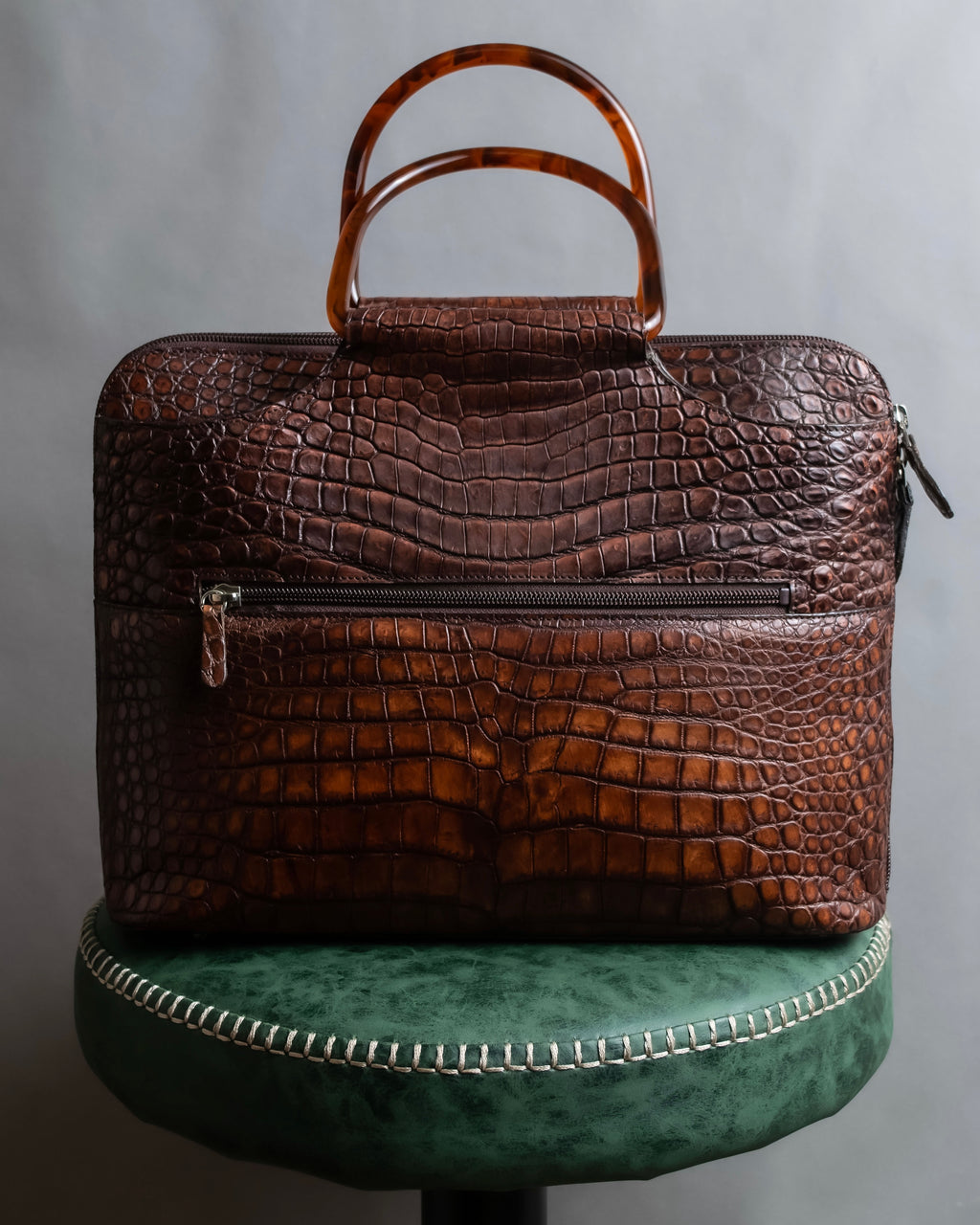 "Furdi" Crocodile embossed leather handbag