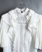 "ISABEL MARANT" Lace knit frill docking sheer blouse