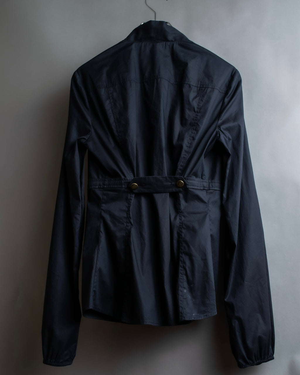 "GUCCI" No collar design gold button accents blouse