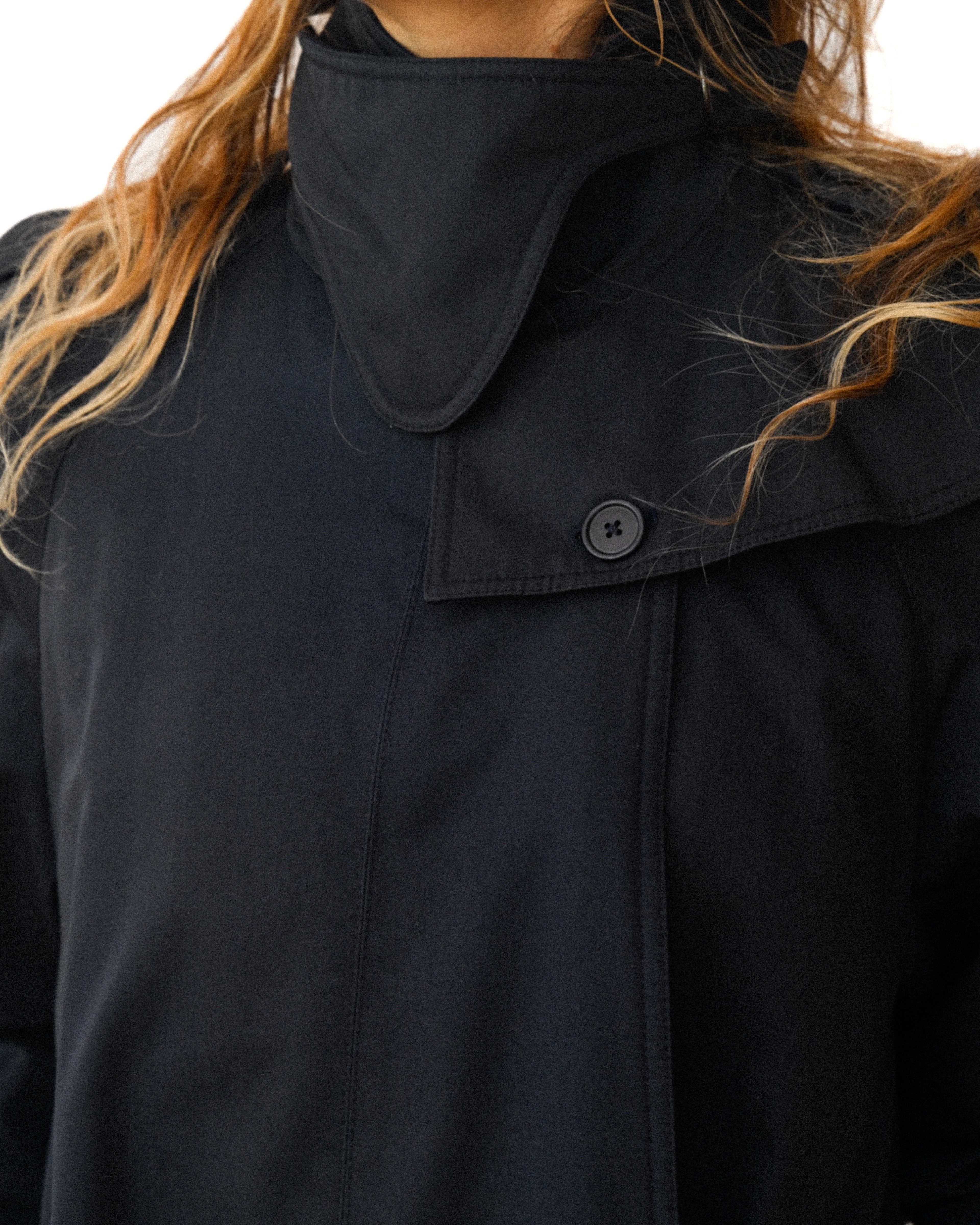 Chloe/ Beautiful A-Line Silhouette Trench Coat Navy