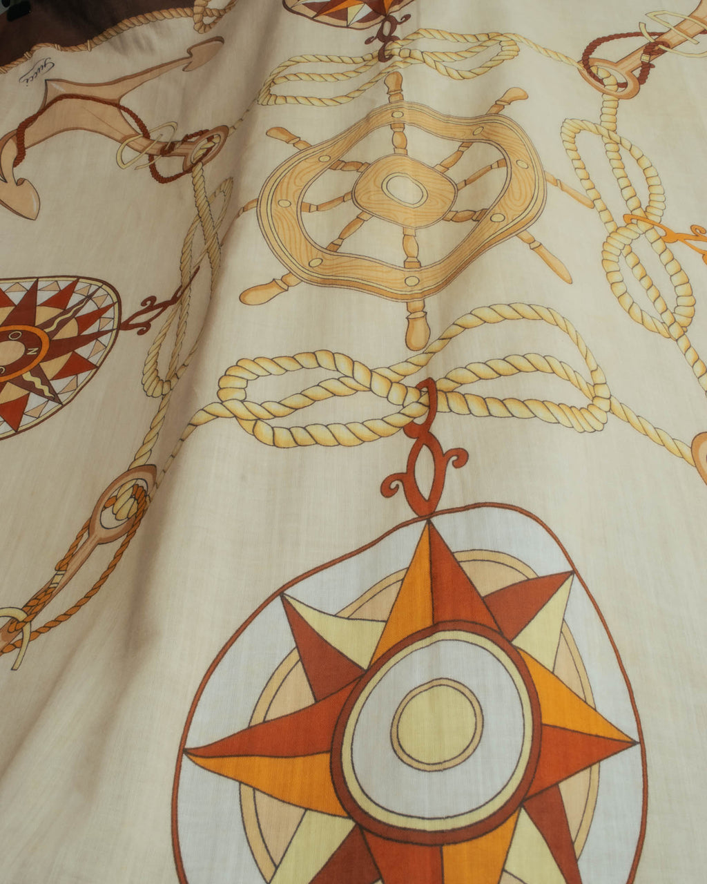 “GUCCI” 70’s-80’s nautical motif sheer scarf