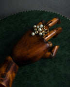 "Christian Dior" Pearl charm top chain link arm ring