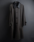 "tricot COMME des GARCONS" Leather collar design houndstooth pattern oversized long coat