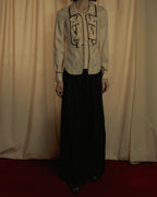 "CELINE" 00’s Piped ruffle silk blouse