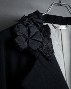 “KEITA MARUYAMA” Floral appliqué one-button chelsea coat