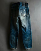 "GUCCI" Gradient fade design tapered denim