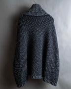 "DOLCE & GABBANA" Poncho silhouette waffle knit pullover