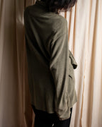 "Vintage herringbone long sleeve polo shirt"