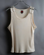 “Jean Paul Gautier” Double belted shoulder designed tank top