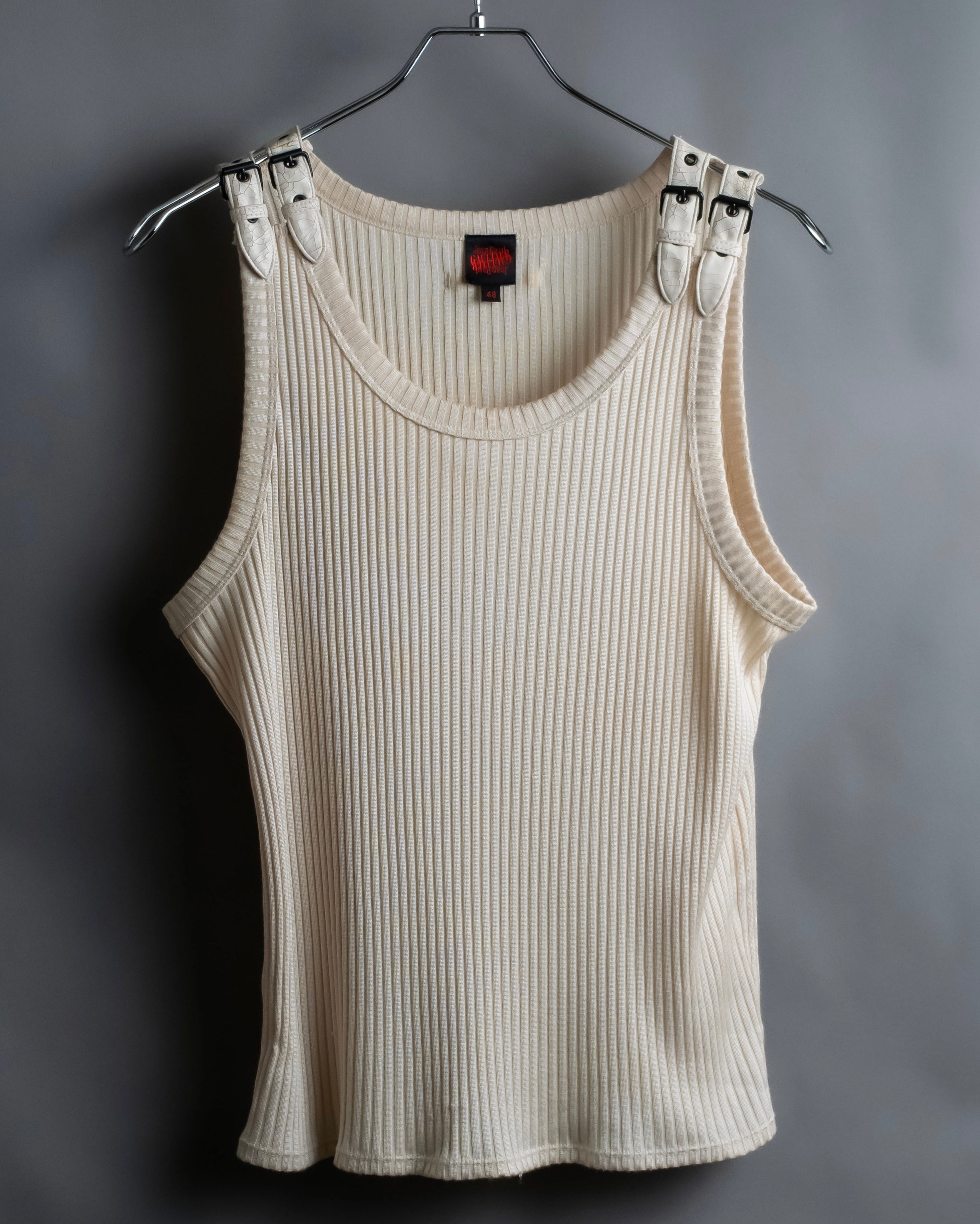 “Jean Paul Gautier” Double belted shoulder designed tank top