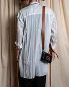 "ISSEY MIYAKE" Pleated design polyester long shirt