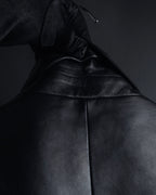 "Salvatore Ferragamo" Straight silhouette leather tailored jacket