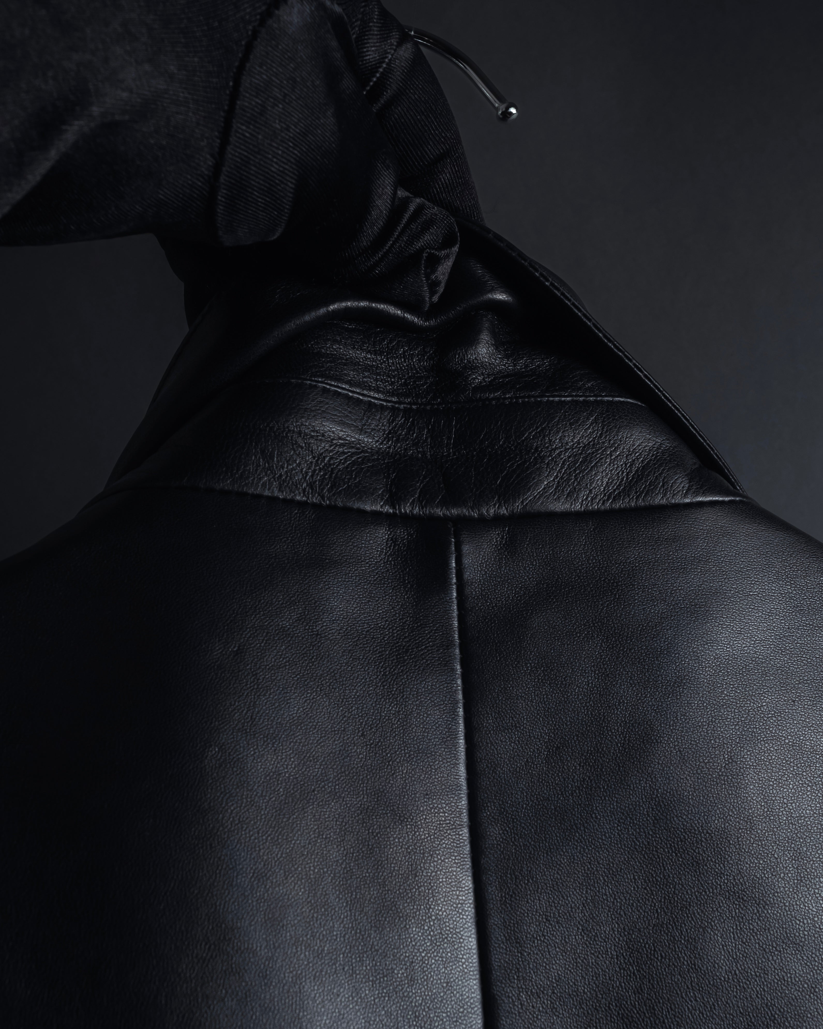 "Salvatore Ferragamo" Straight silhouette leather tailored jacket