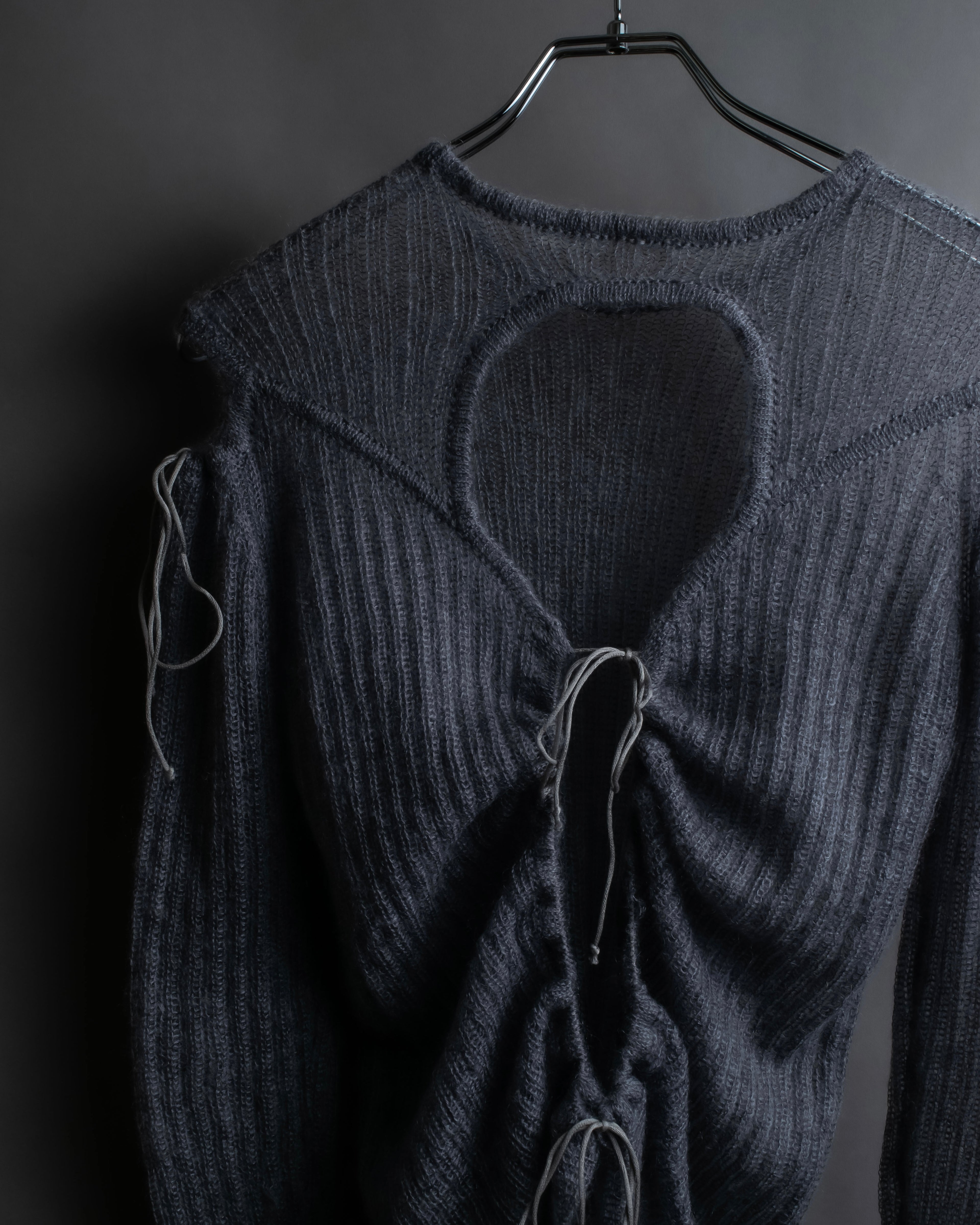 "CECILIE BAHNSEN" Drawcord design Hole detail ribbed knit