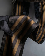 "FENDI" Two-tone striped fur docking stole