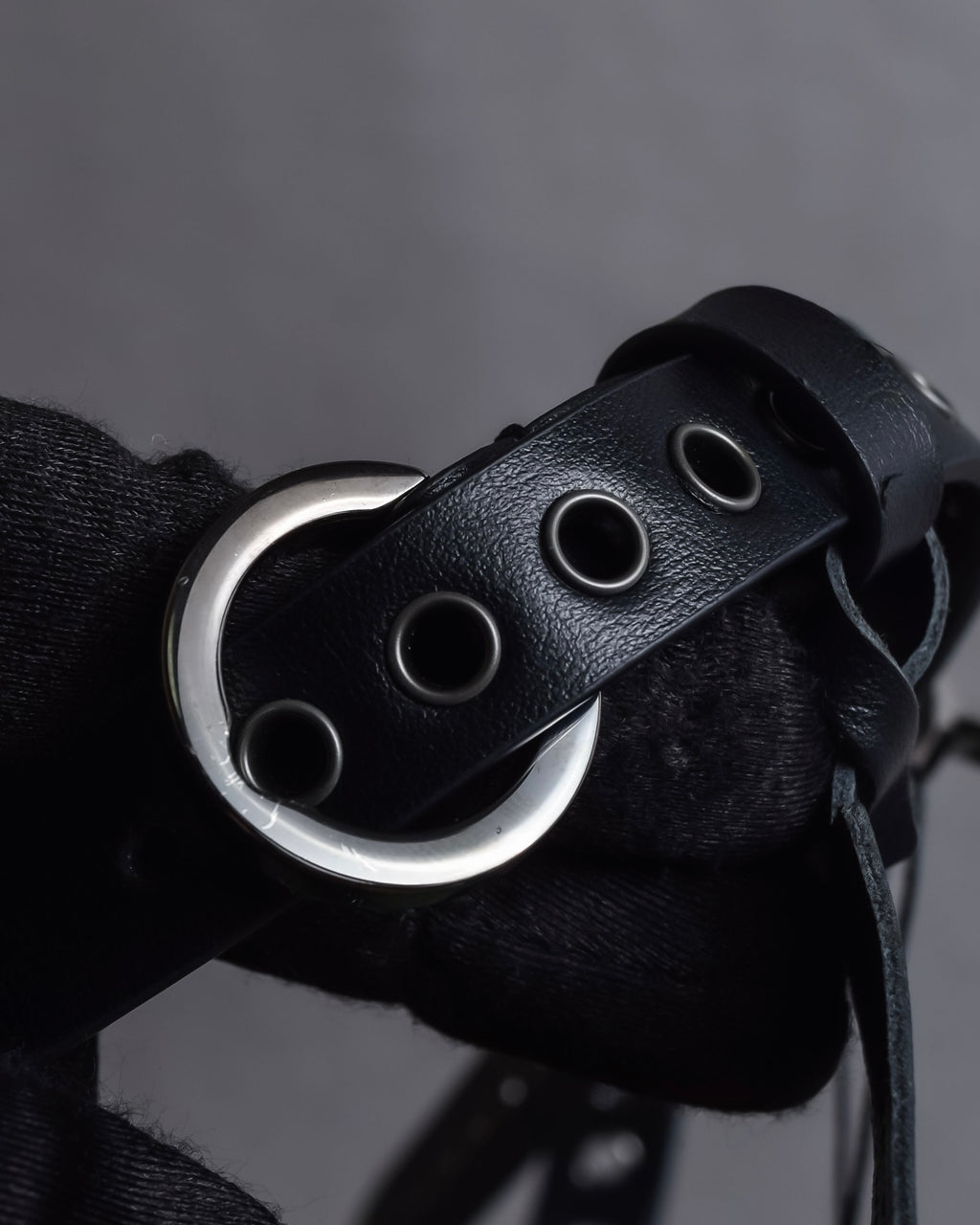 "Christian Dior" Black eyelet leather narrow belt