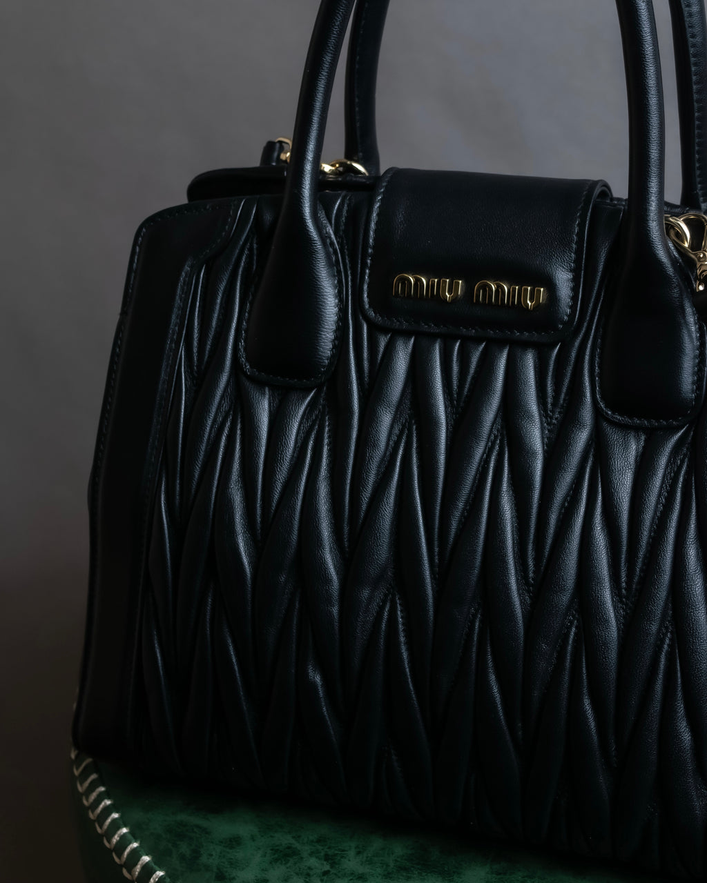 "MIU MIU" Matelasse design 2way leather bag